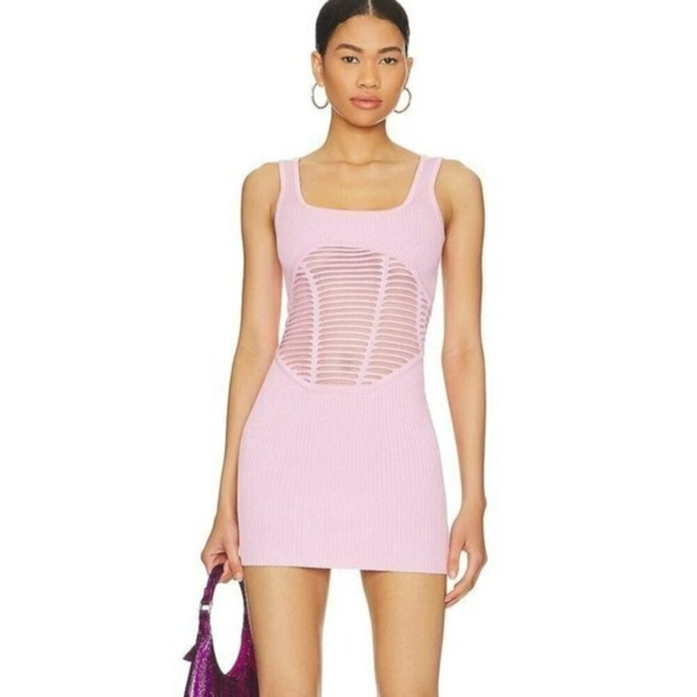 h:ours Serina Mesh Corset Dress in Pink